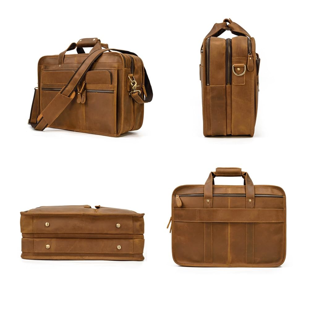 Vintage Leather Laptop Messenger Bag