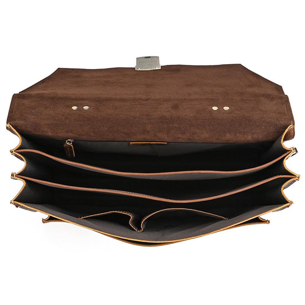 Vintage Leather Messenger Briefcase