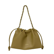 Leather Drawstring Bucket Bag