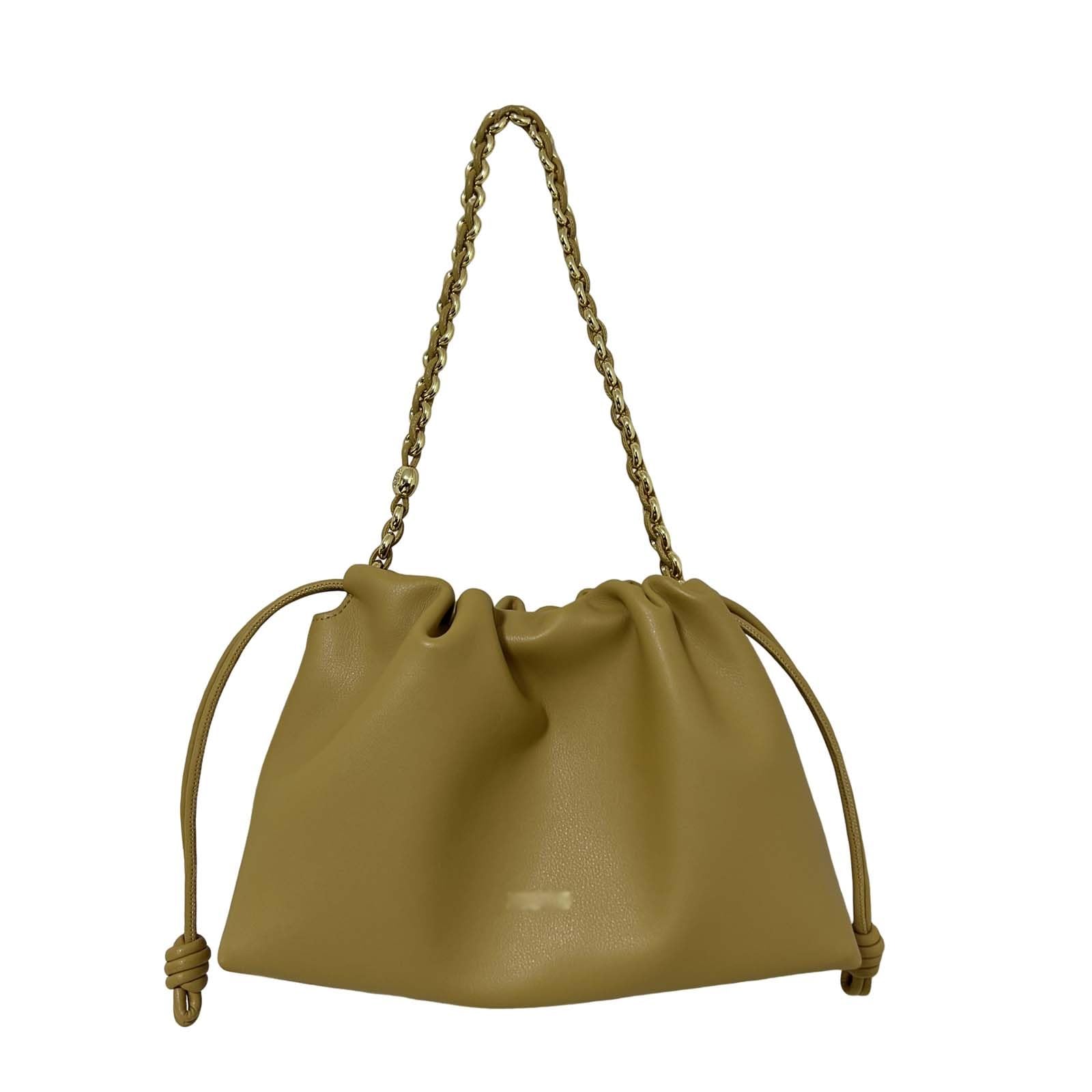 Leather Drawstring Bucket Bag