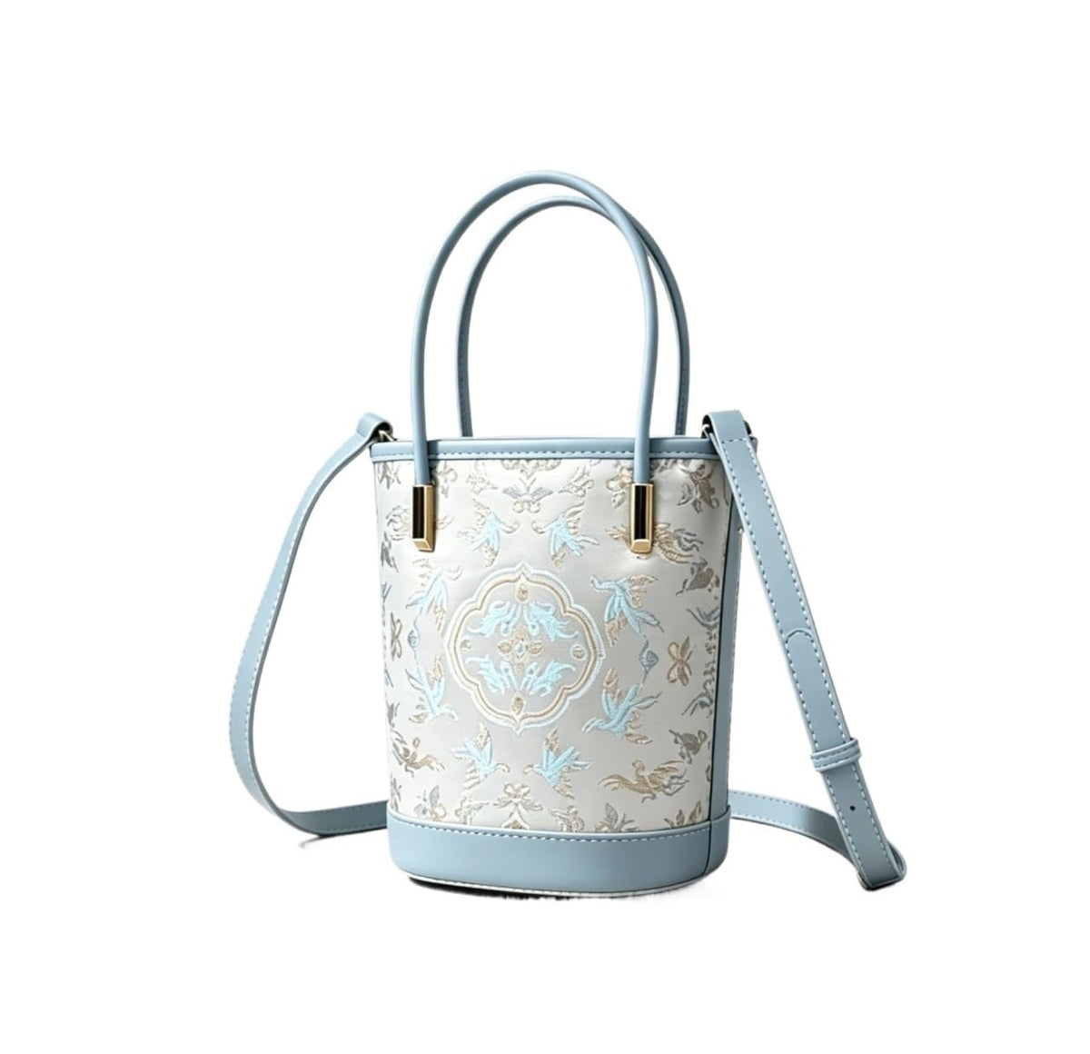 Crane Jacquard Mini Bucket Bag