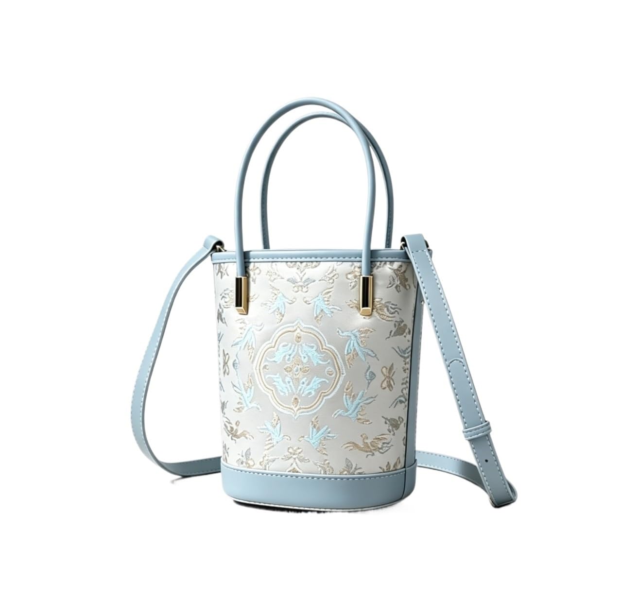 Crane Jacquard Mini Bucket Bag