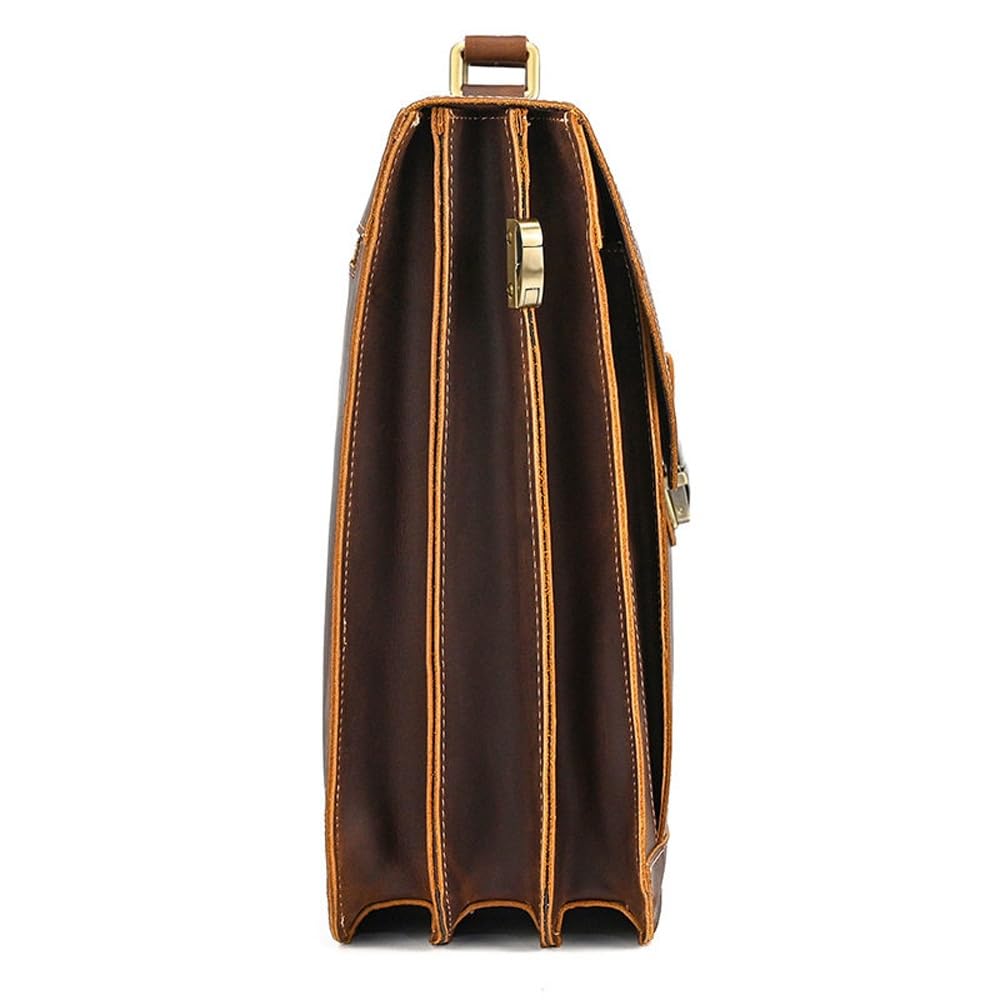 Vintage Leather Messenger Briefcase