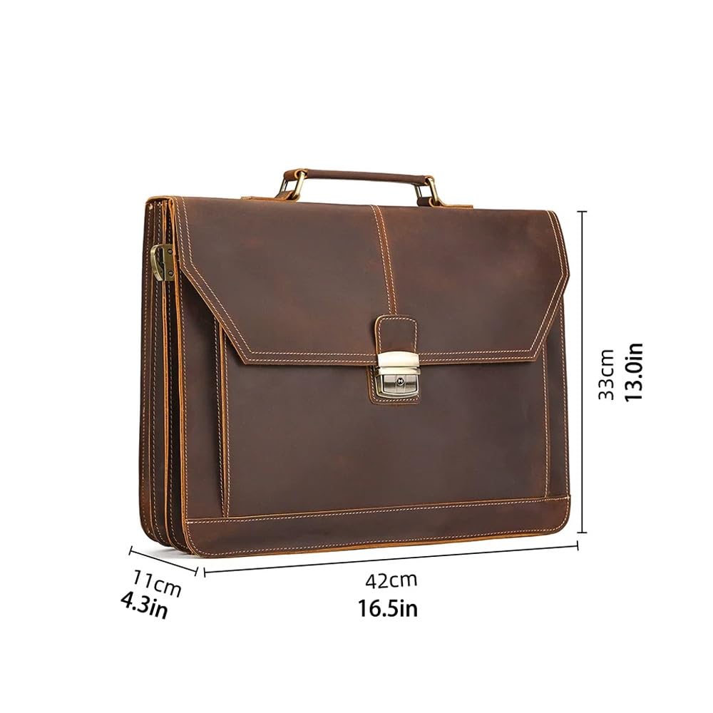 Vintage Leather Messenger Briefcase