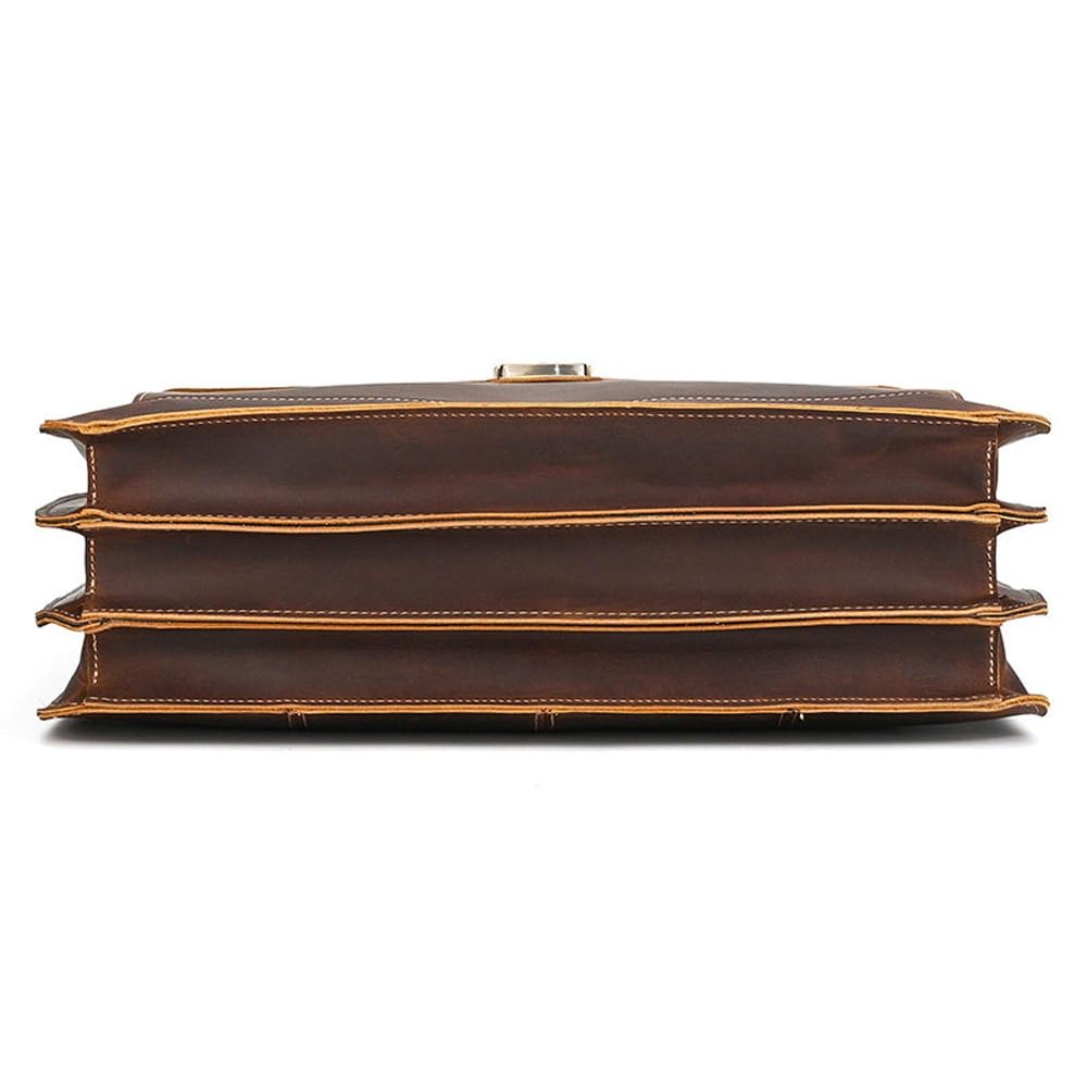 Vintage Leather Messenger Briefcase