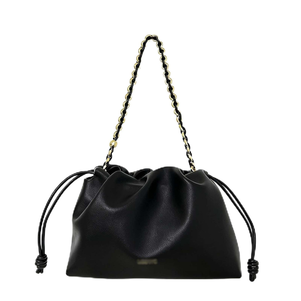 Leather Drawstring Bucket Bag