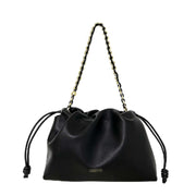 Leather Drawstring Bucket Bag
