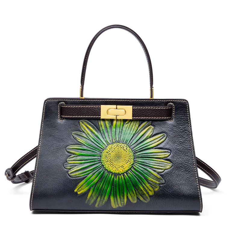 Embossed Leather Chain Bag