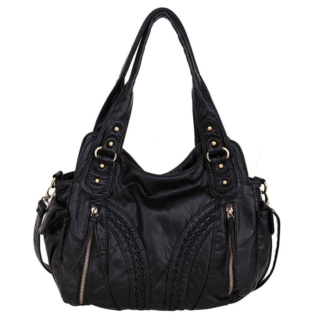 Washed Leather Hobo Bag