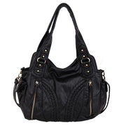 Washed Leather Hobo Bag