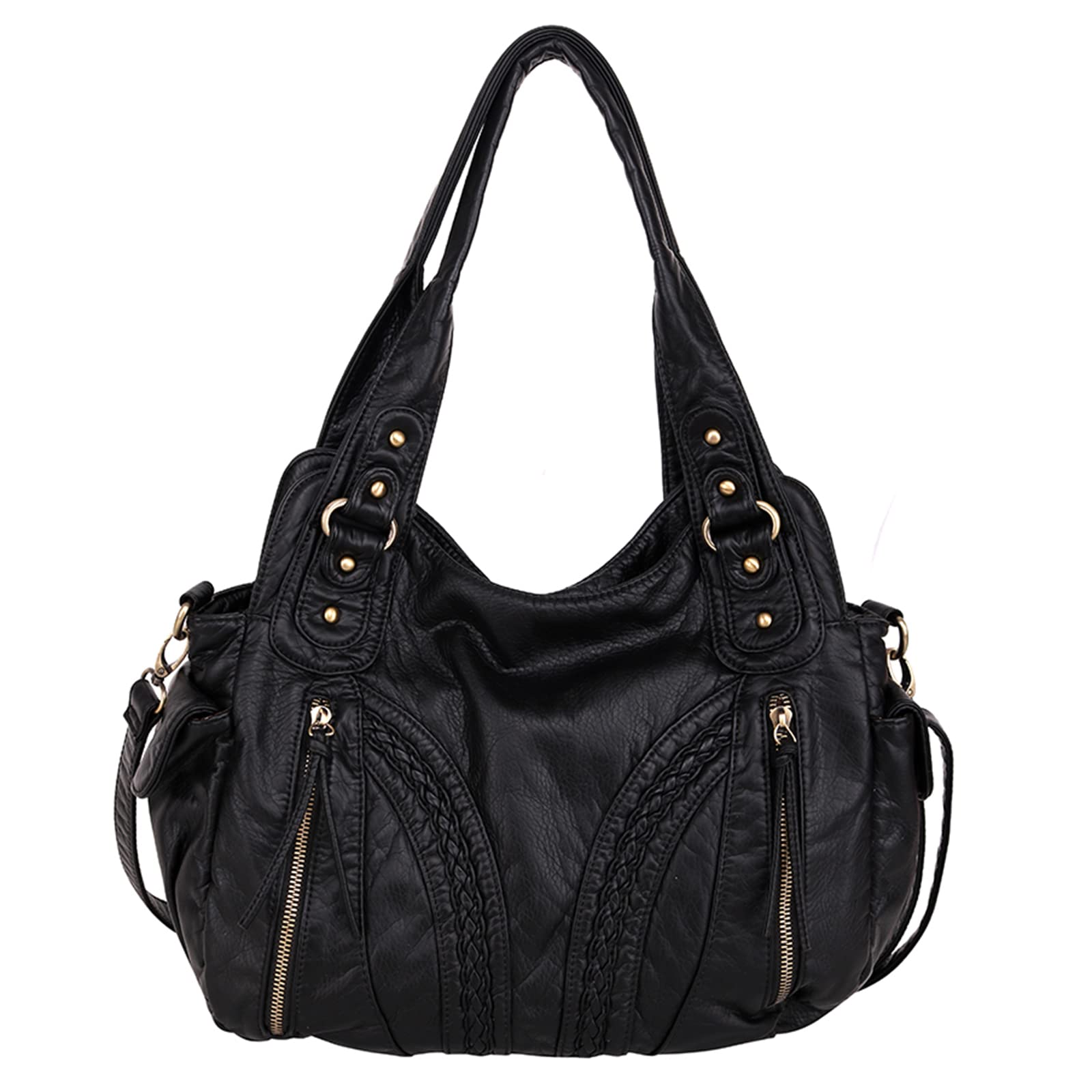 Washed Leather Hobo Bag