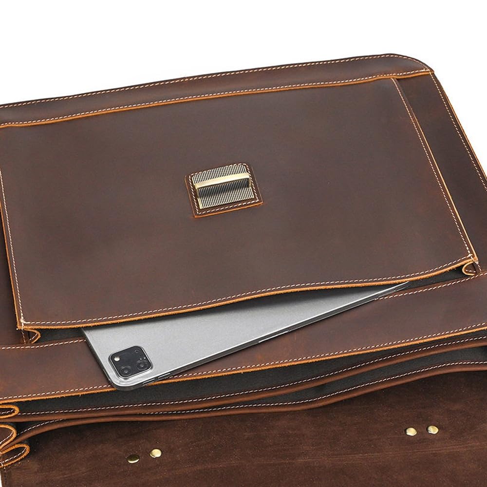 Vintage Leather Messenger Briefcase