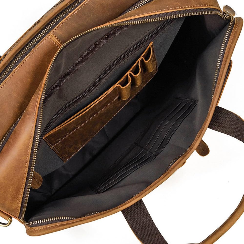 Vintage Leather Laptop Messenger Bag