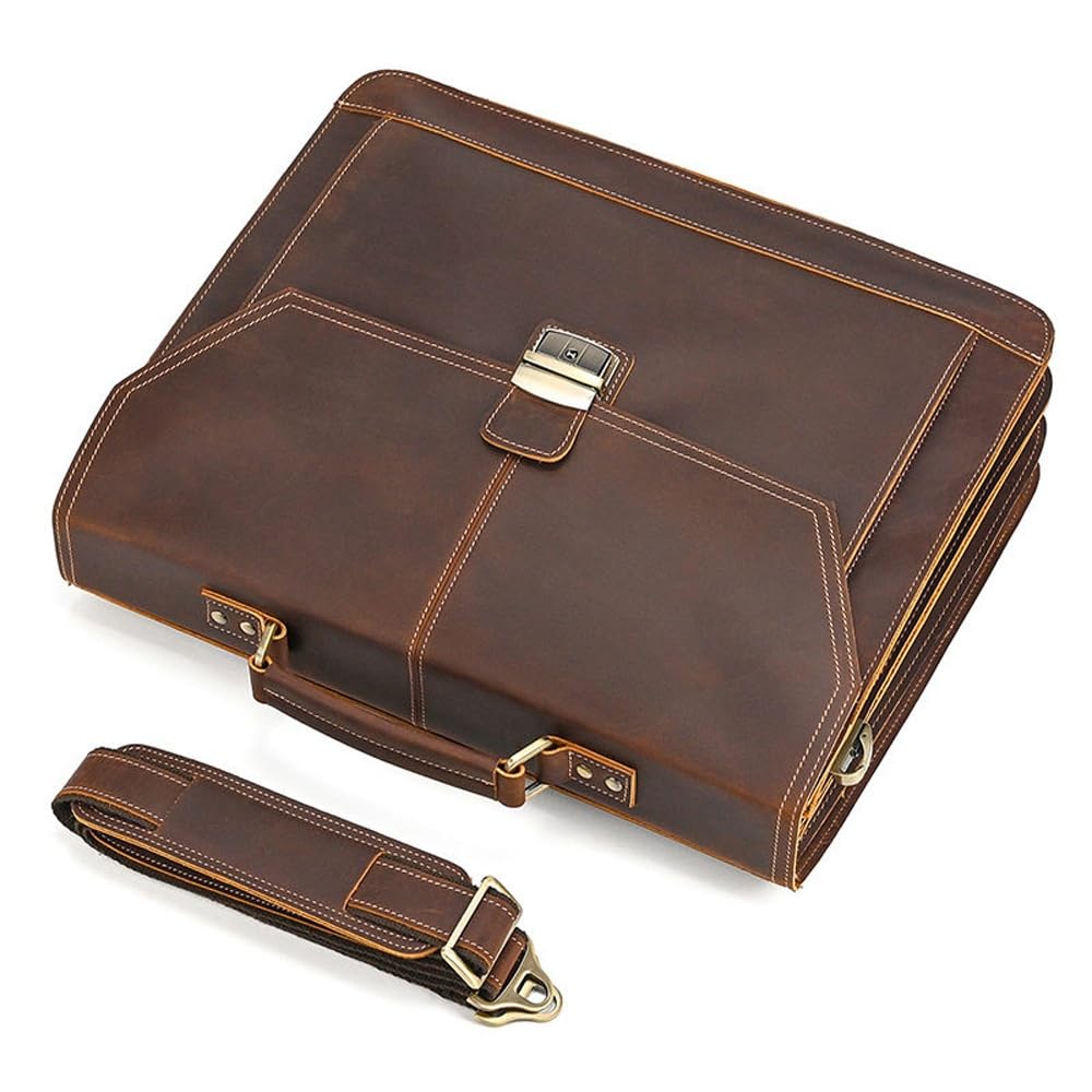 Vintage Leather Messenger Briefcase