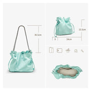 Ruched Bucket Shoulder Bag