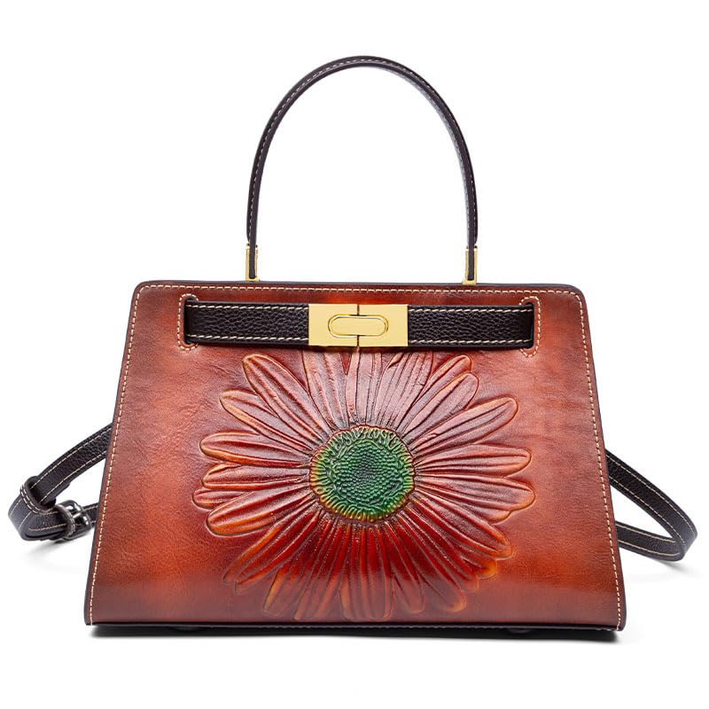 Embossed Leather Chain Bag