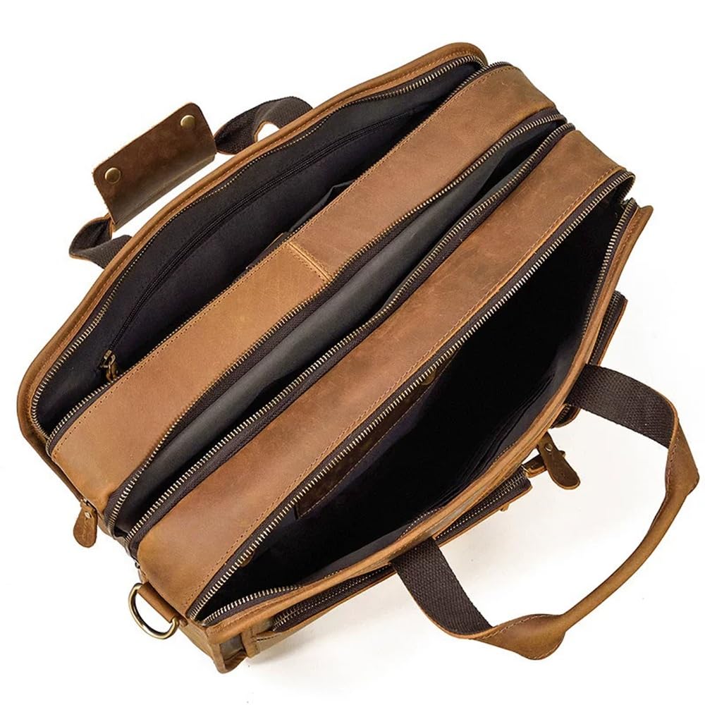 Vintage Leather Laptop Messenger Bag