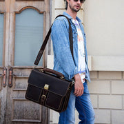 Leather Laptop Messenger Bag