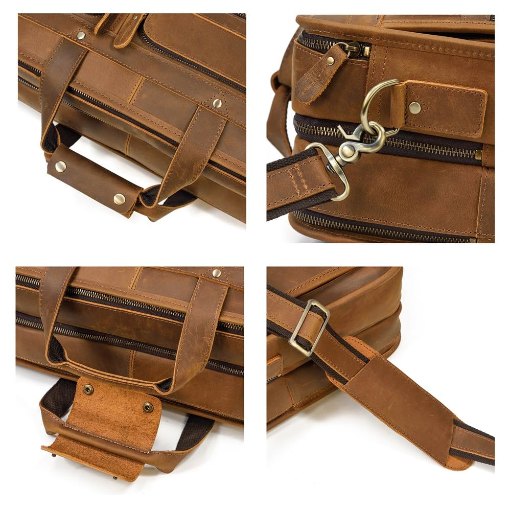 Vintage Leather Laptop Messenger Bag
