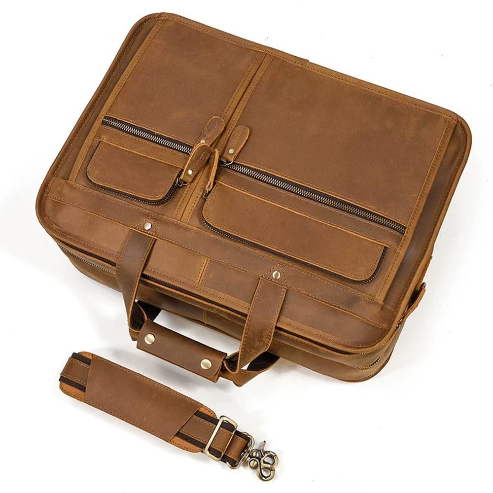 Vintage Leather Laptop Messenger Bag