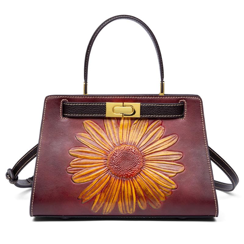 Embossed Leather Chain Bag