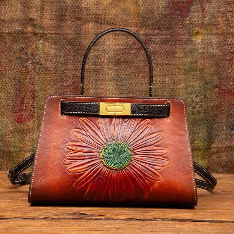 Embossed Leather Chain Bag