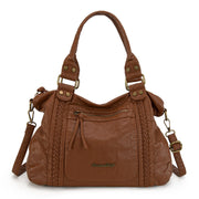 Washed Leather Hobo Bag