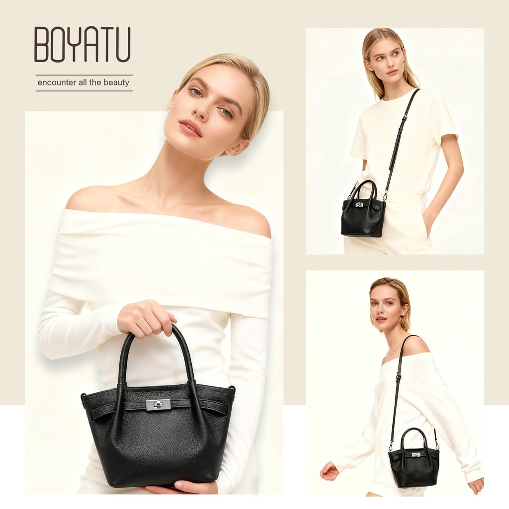 Leather Bucket Satchel Bag