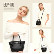 Leather Bucket Satchel Bag