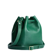 Leather Drawstring Bucket Bag