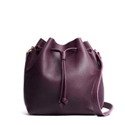 Leather Drawstring Bucket Bag