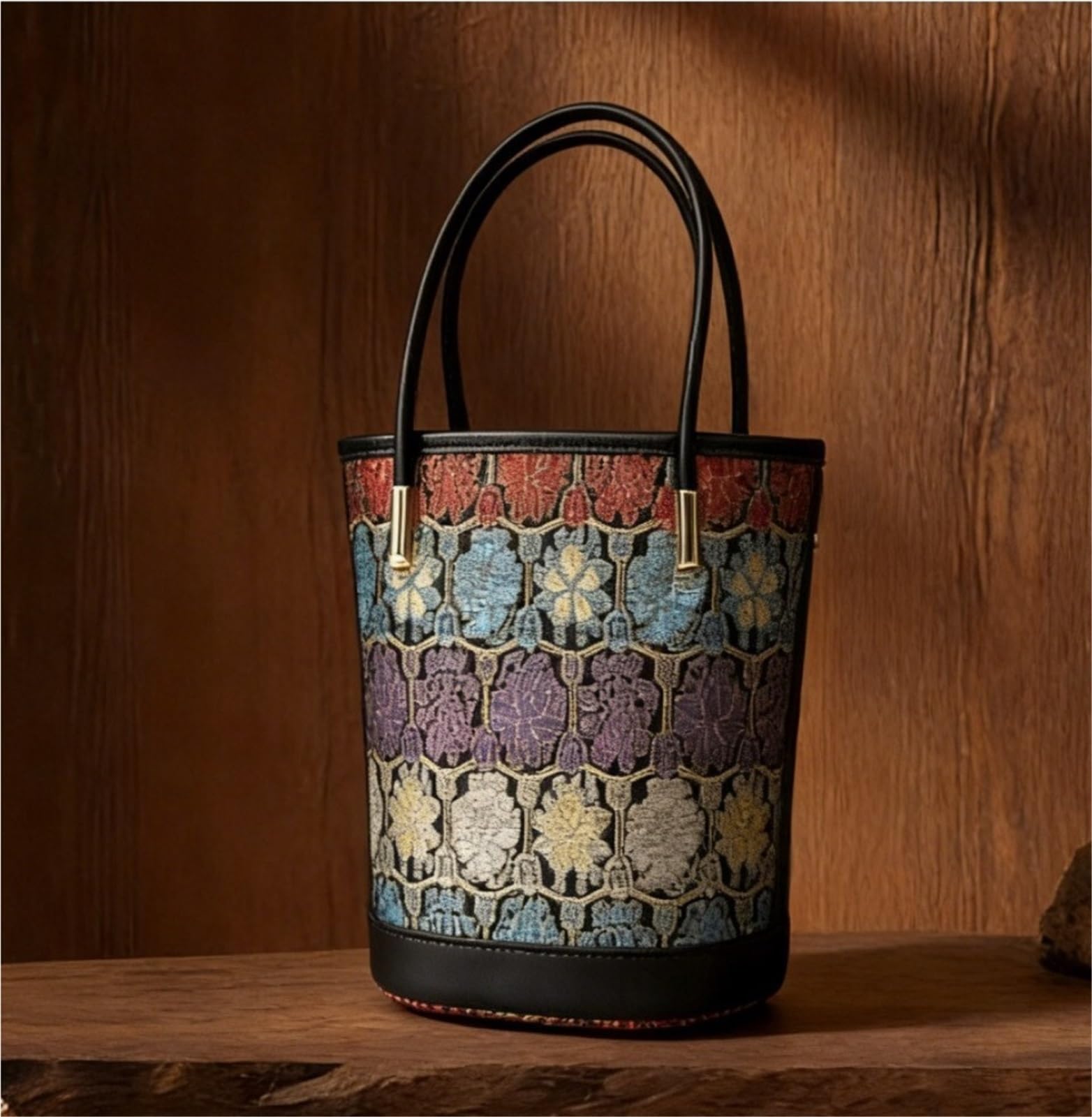Jacquard Mini Bucket Bag
