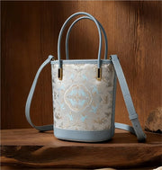 Crane Jacquard Mini Bucket Bag