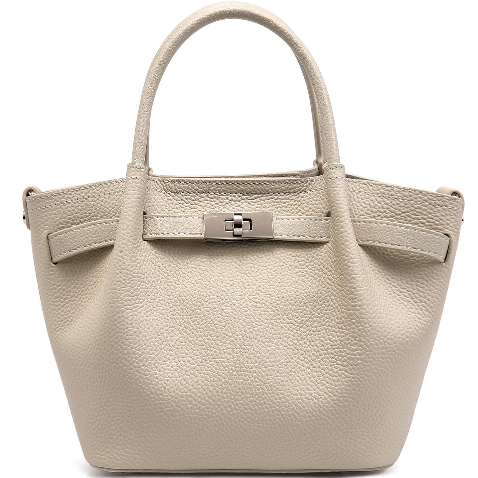 Leather Bucket Satchel Bag