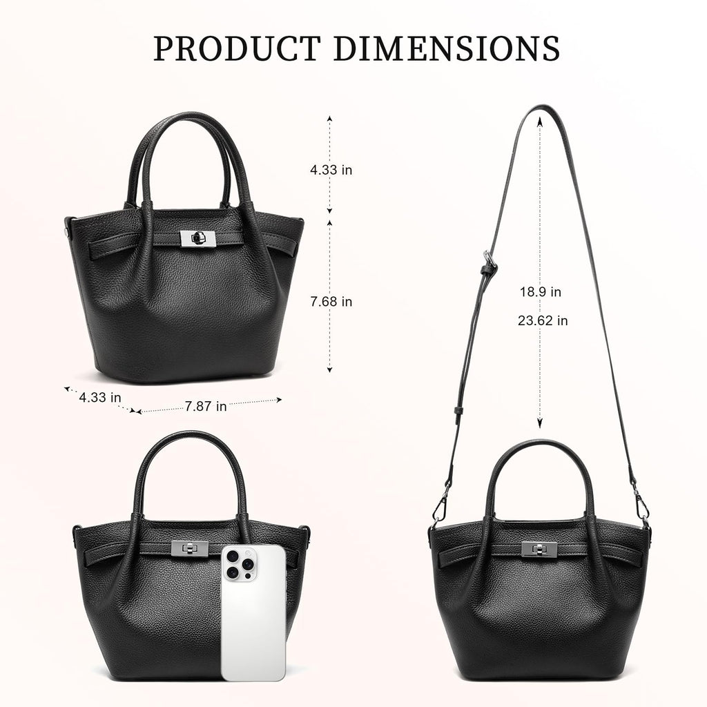 Leather Bucket Satchel Bag