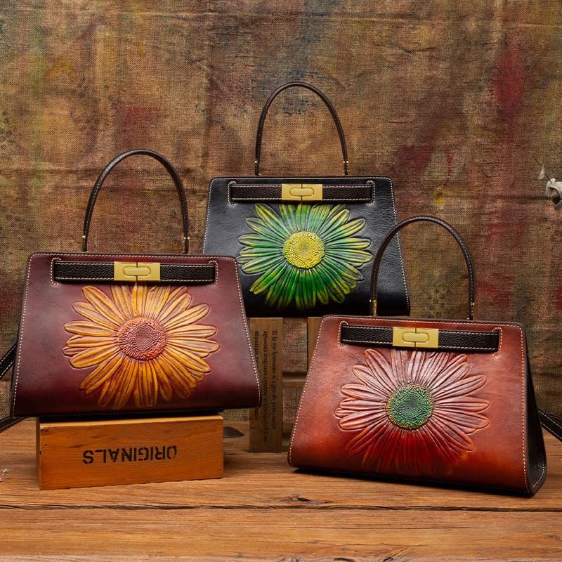 Embossed Leather Chain Bag