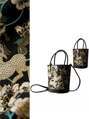Brocade Satin Bucket Bag