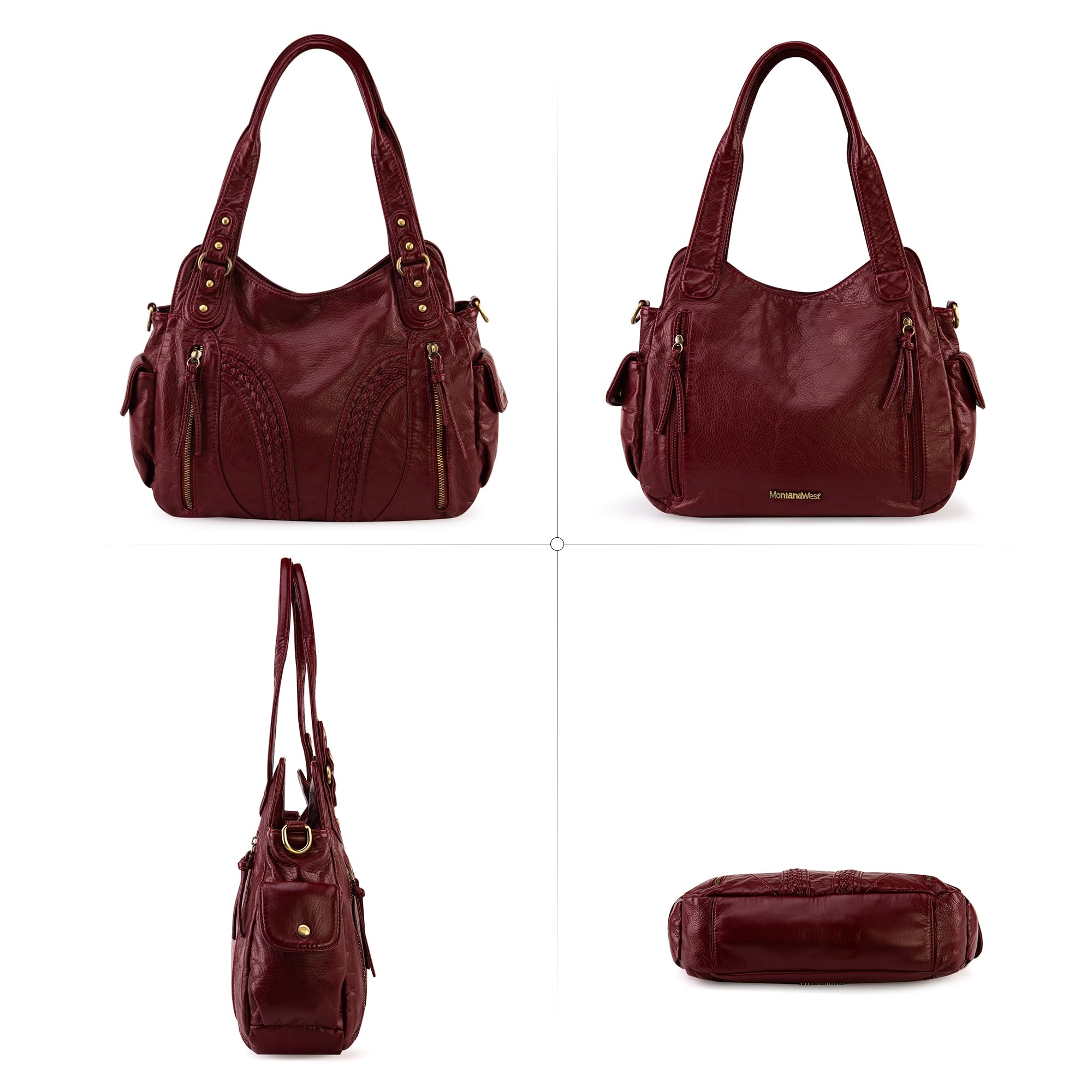 Washed Leather Hobo Bag