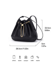 Leather Chain Bucket Bag