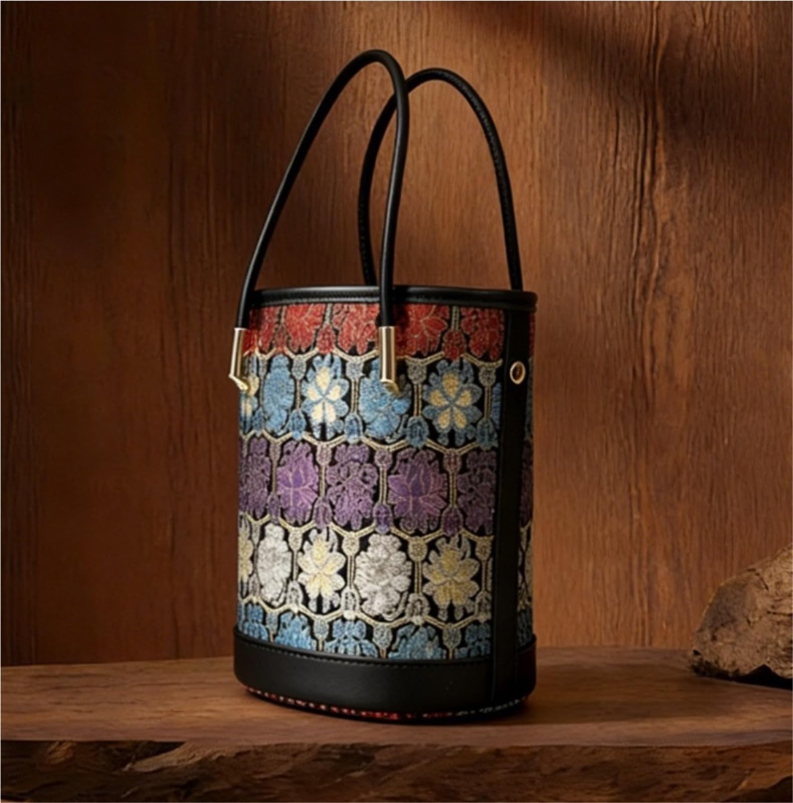 Jacquard Mini Bucket Bag