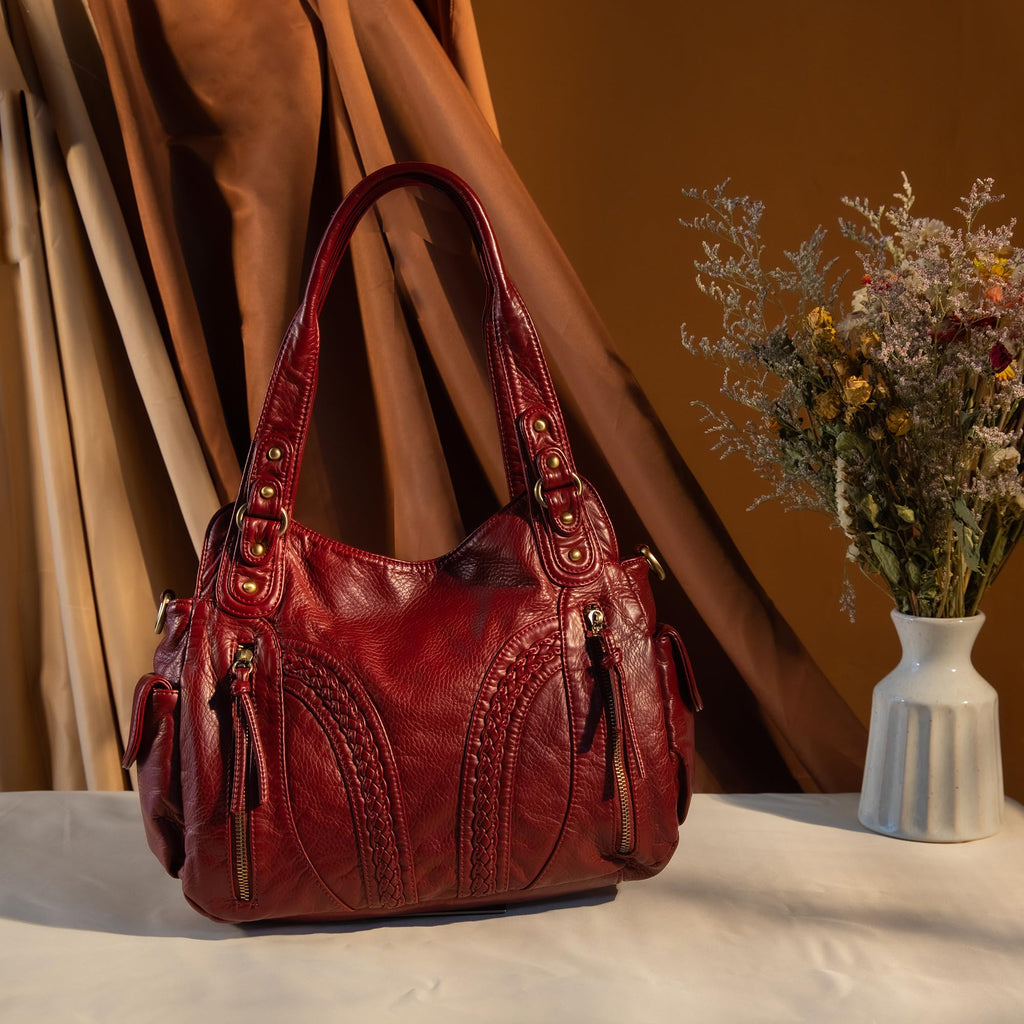Washed Leather Hobo Bag