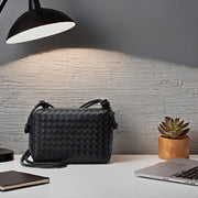 Woven Leather Crossbody Bag
