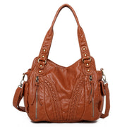 Washed Leather Hobo Bag
