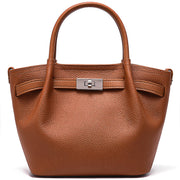 Leather Bucket Satchel Bag