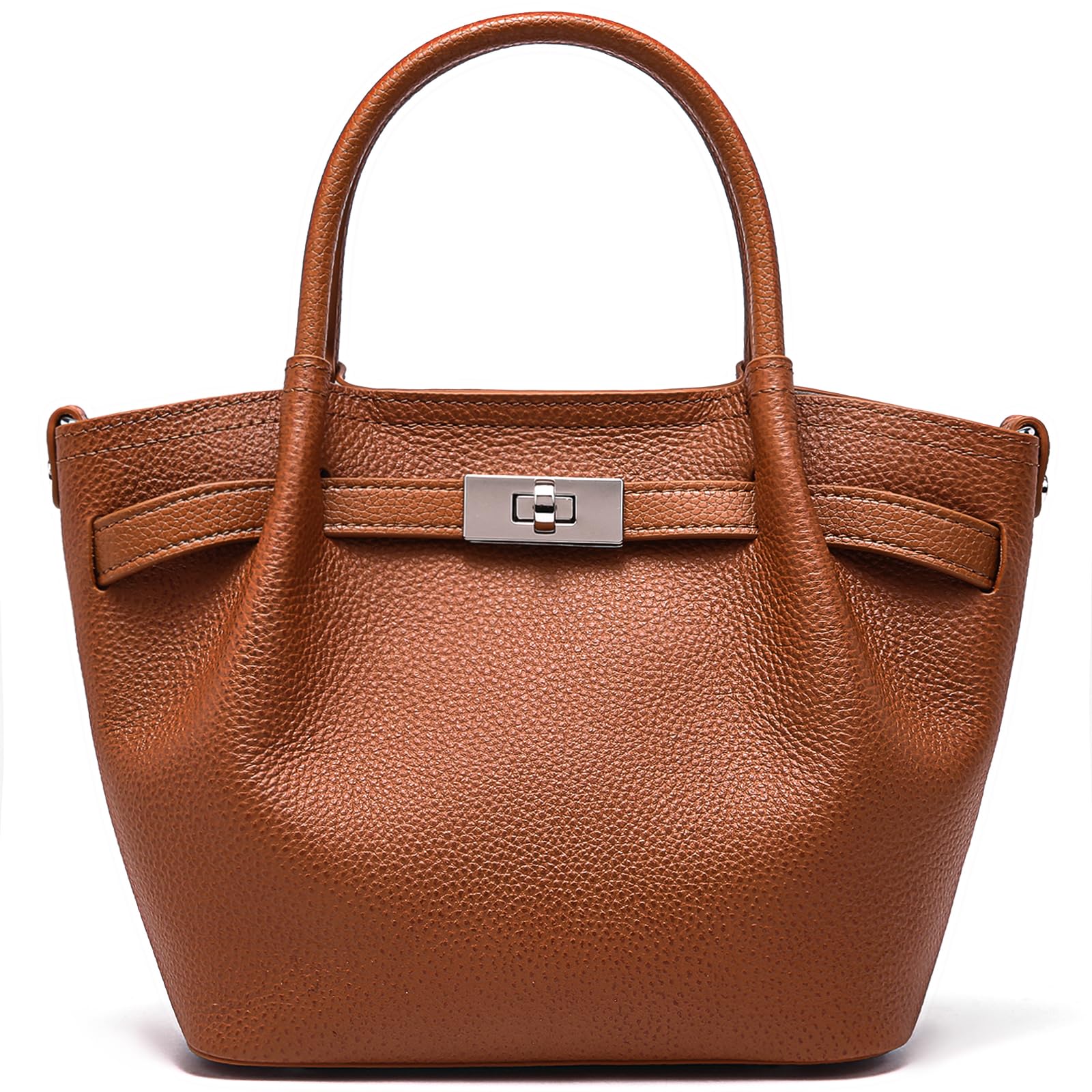 Leather Bucket Satchel Bag