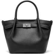 Leather Bucket Satchel Bag