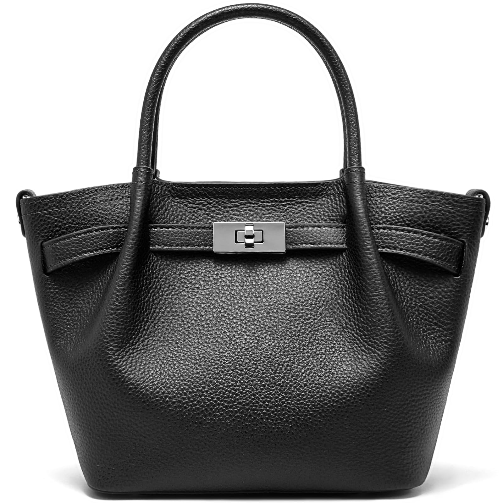 Leather Bucket Satchel Bag