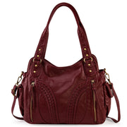 Washed Leather Hobo Bag