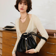 Leather Chain Bucket Bag
