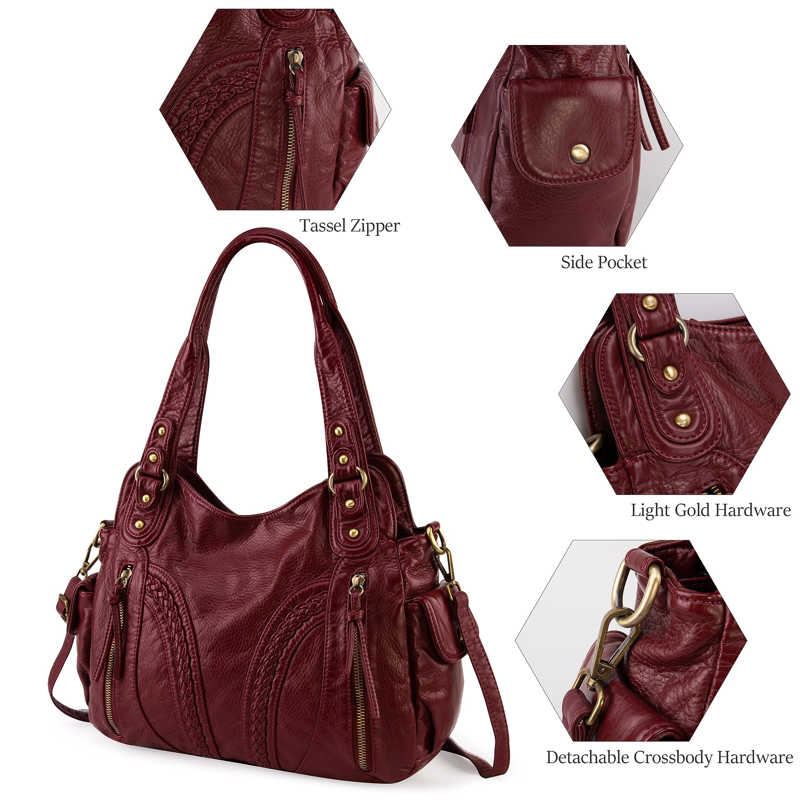 Washed Leather Hobo Bag